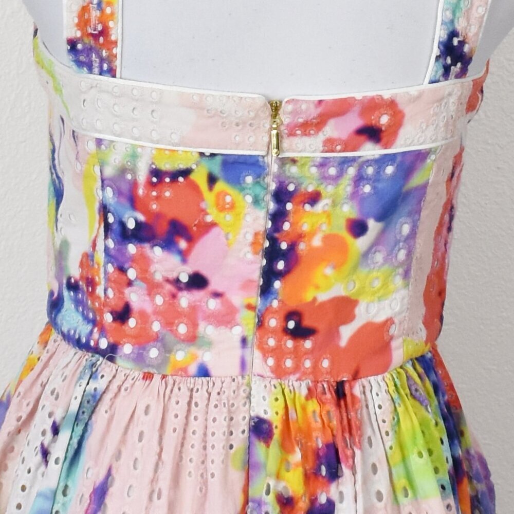 Trina Turk Elin Eyelet Fit and Flare Dress - 6 - Picture 4 of 9